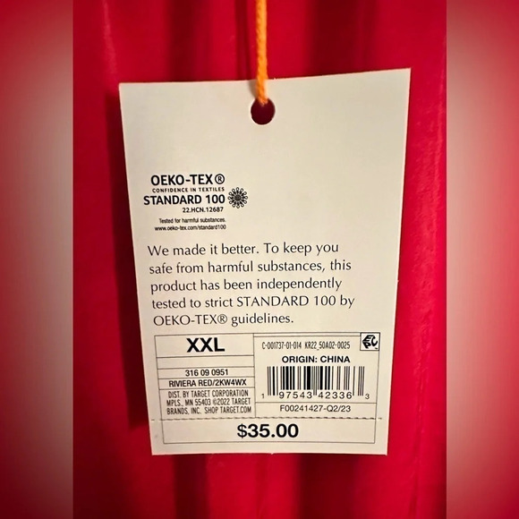 NWT Red Knox Rose Long Sleeve Satin Mini Dress Size Extra Extra Large XXL - Picture 8 of 8